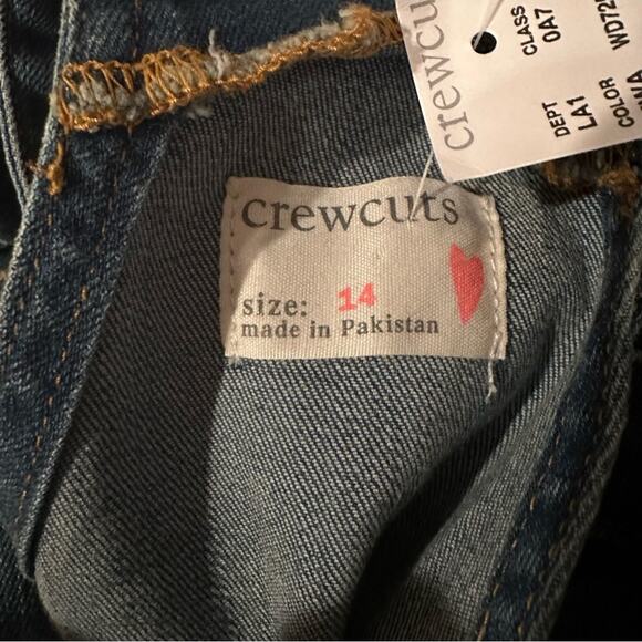 J Crew Crewcuts Skinny Stretch Blue Denim Overalls H6614 NWT New Size 14 Girls - Picture 5 of 14